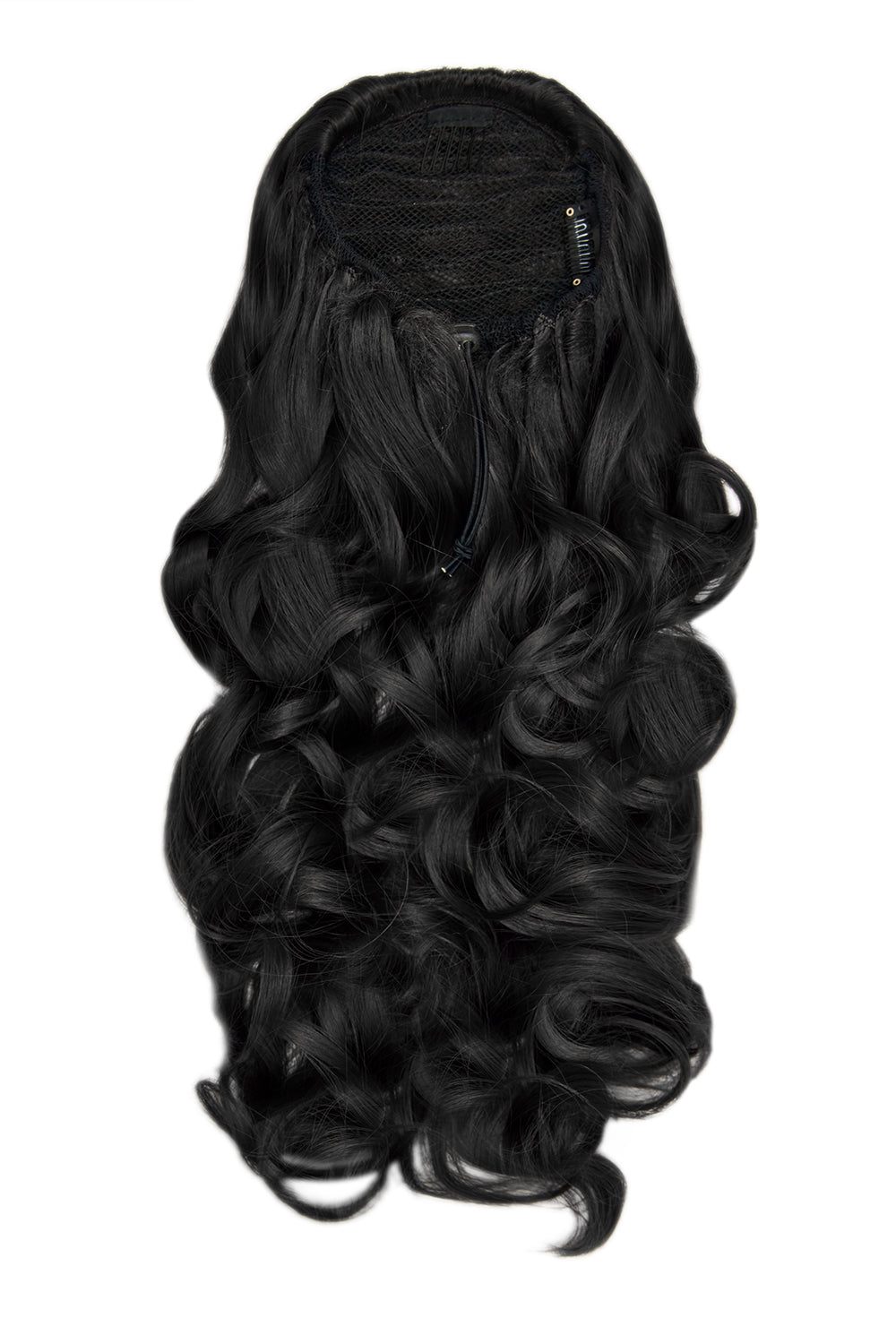 Curly Glam 22" Pferdeschwanz mit Kordelzug - SCHWARZ | PECHSCHWARZ #1
