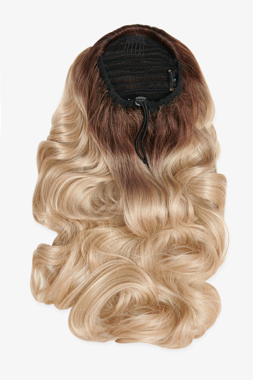 Curly Glam 22" Pferdeschwanz mit Kordelzug - BLONDE | VERWURZELT KALIFORNISCHE BLONDINE #1