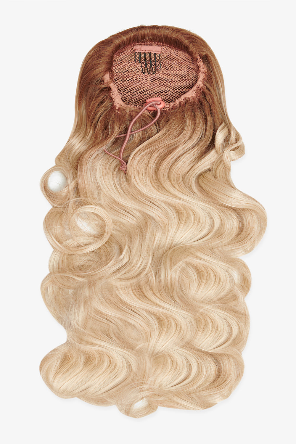 Curly Glam 22" Pferdeschwanz mit Kordelzug - BLONDE | VERWURZELTES HELLBLOND #1