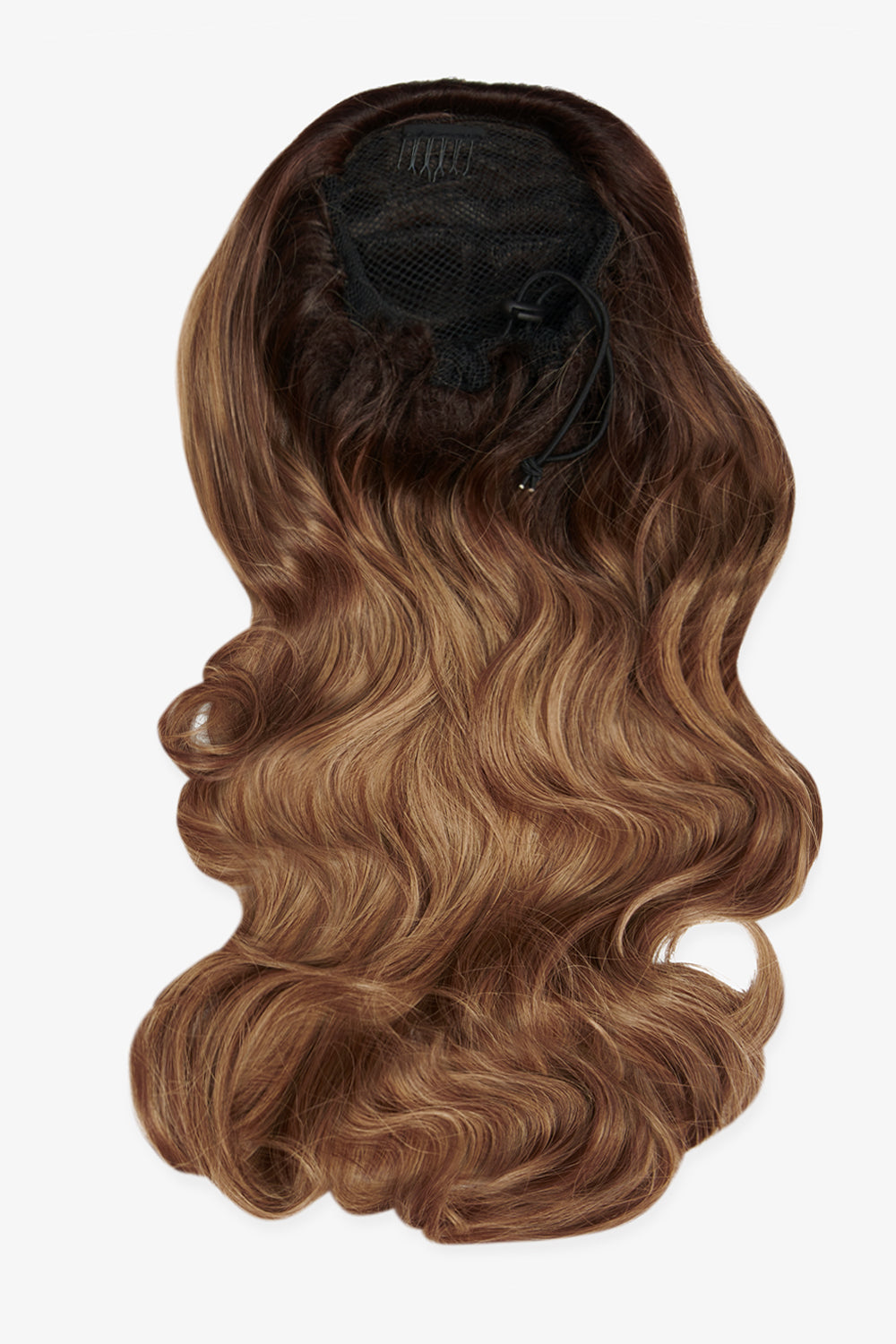 Curly Glam 22" Pferdeschwanz mit Kordelzug - BRAUN | VERWURZELTES MILDES BRAUN #1