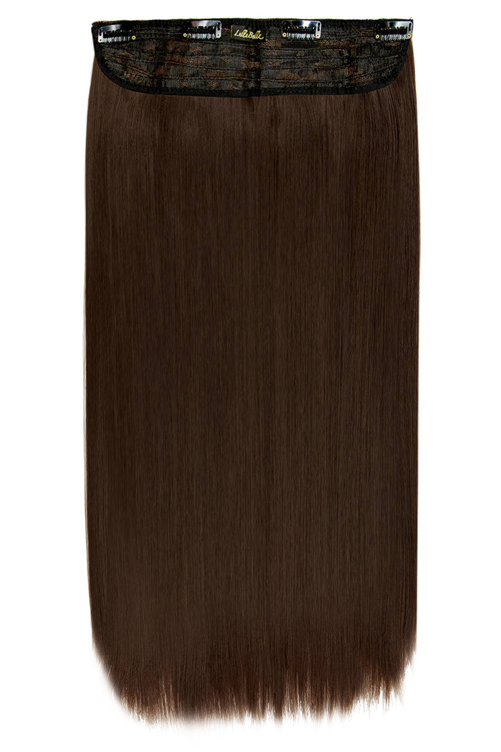 Thick 24" 1 Piece Straight Clip In Hair Extensions + Hair Care Bundle - BROWNS | CHOCOLATE BROWN #1