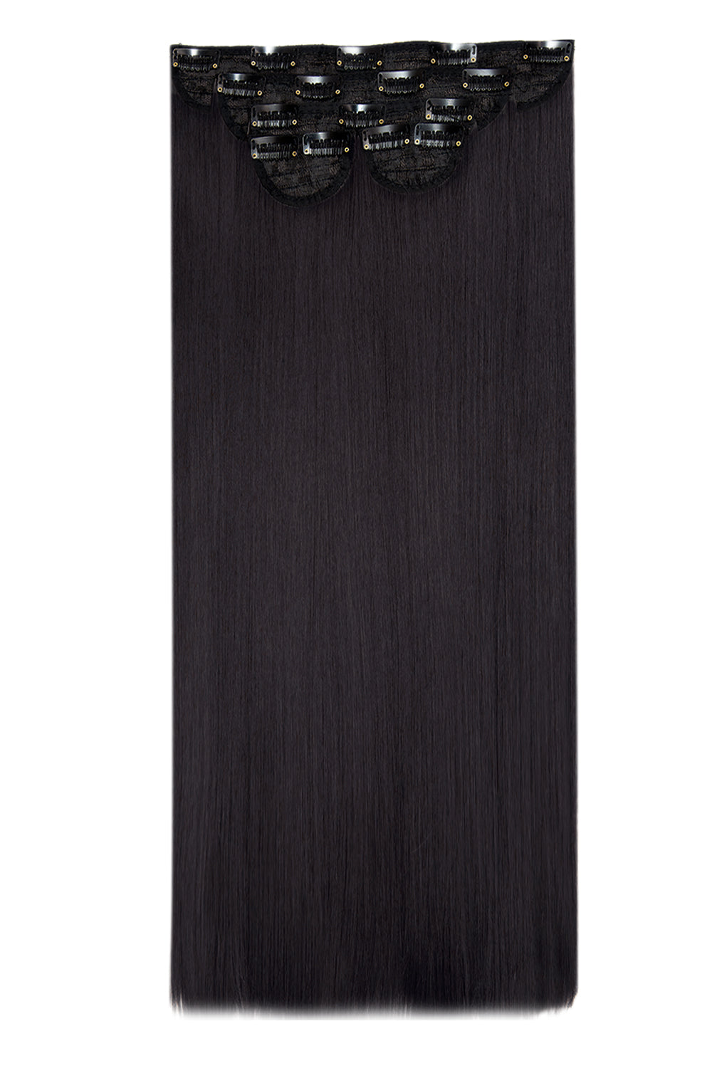 Super Thick 26" 5 Piece Statement Straight Clip In Hair Extensions - BLACKS | RAVEN #1