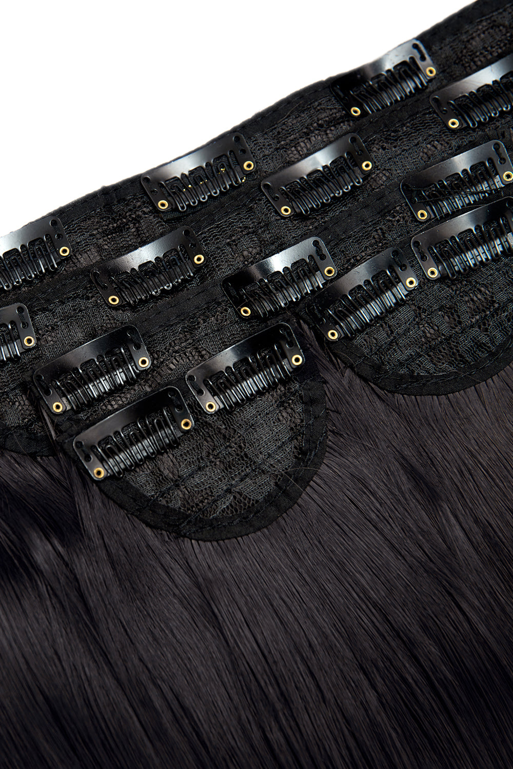 Super Thick 26" 5 Piece Statement Straight Clip In Hair Extensions - BLACKS | RAVEN #2