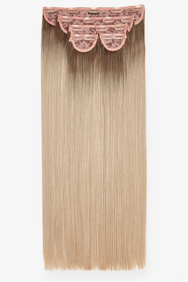 Superdicke 26" 5-teilige Statement-Haarverlängerungen mit geradem Clip - BLONDE | VERWURZELT KALIFORNISCHE BLONDINE #1