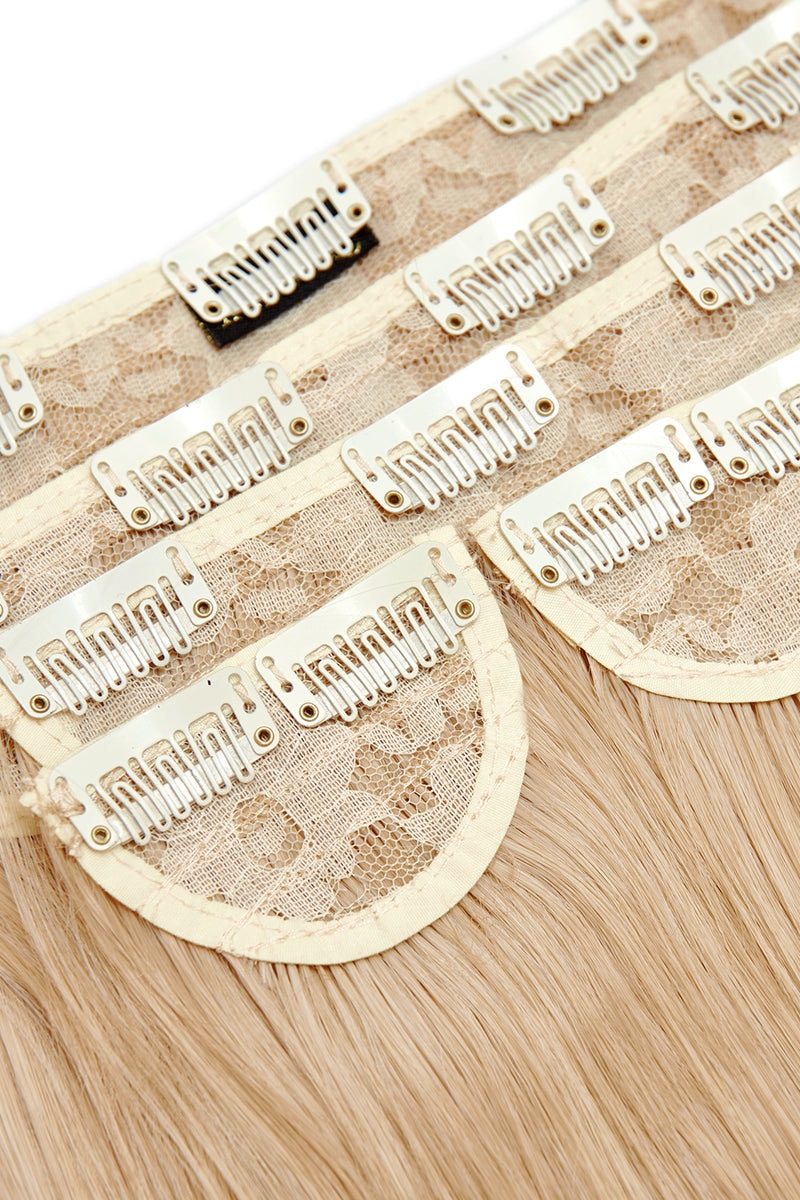 Superdicke 26" 5-teilige Statement-Haarverlängerungen mit geradem Clip - BLONDE | HONIGBLOND #2