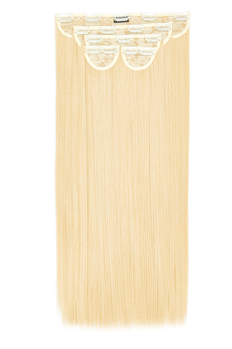 Superdicke 26" 5-teilige Statement-Haarverlängerungen mit geradem Clip - BLONDE | REINES BLOND #1