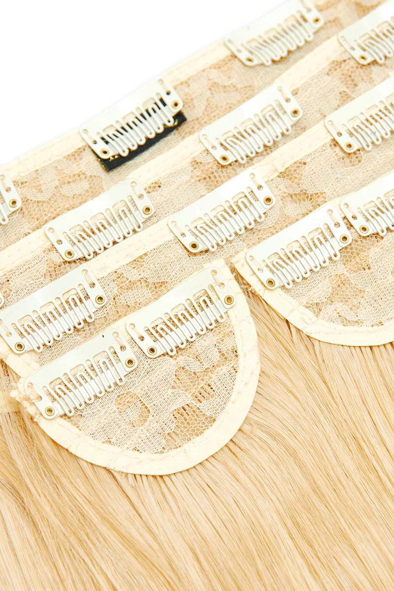 Superdicke 26" 5-teilige Statement-Haarverlängerungen mit geradem Clip - BLONDE | REINES BLOND #2