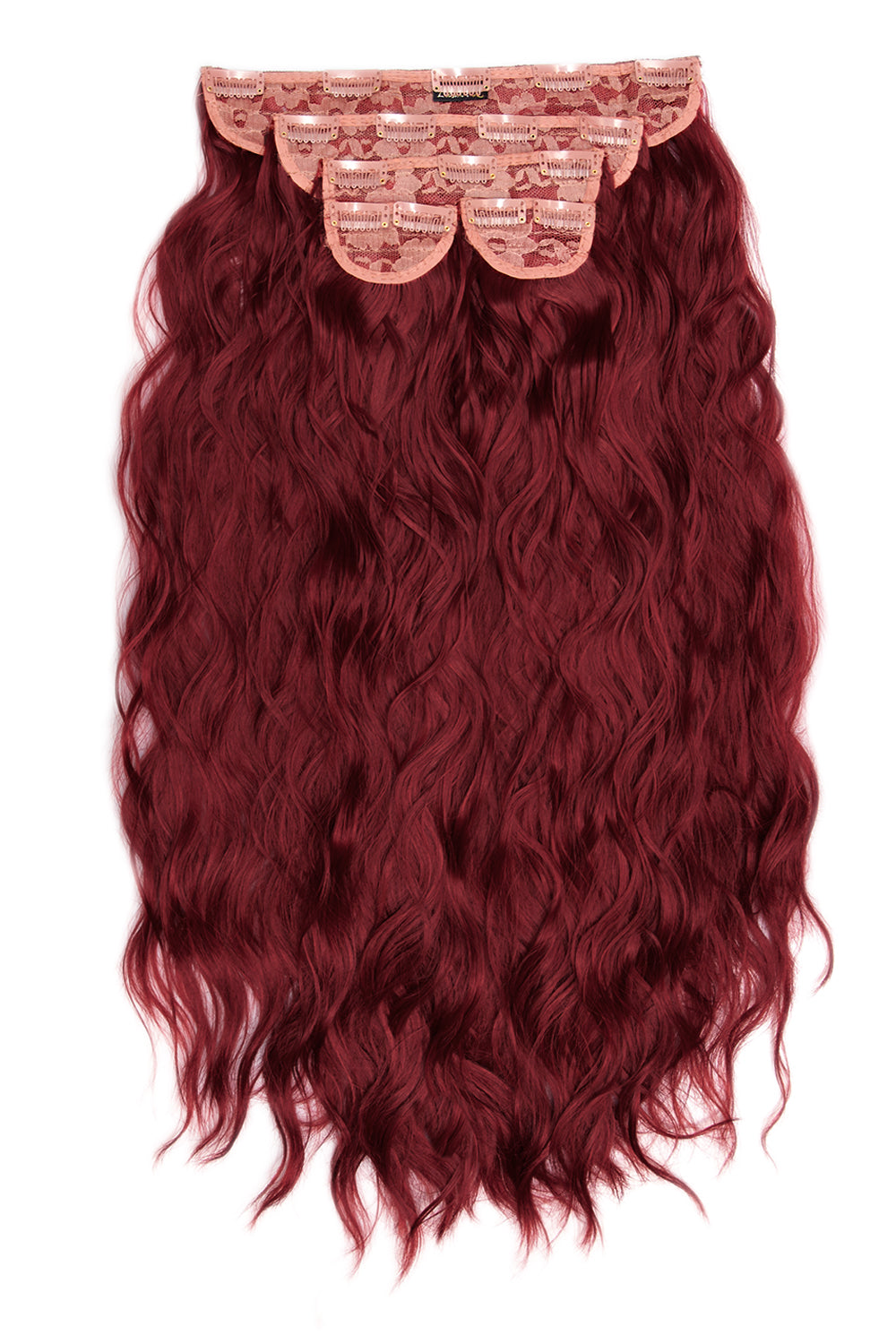 Super Thick 26" 5 Piece Waist Length Wave Clip In Hair Extensions - REDS | BURGUNDY #1