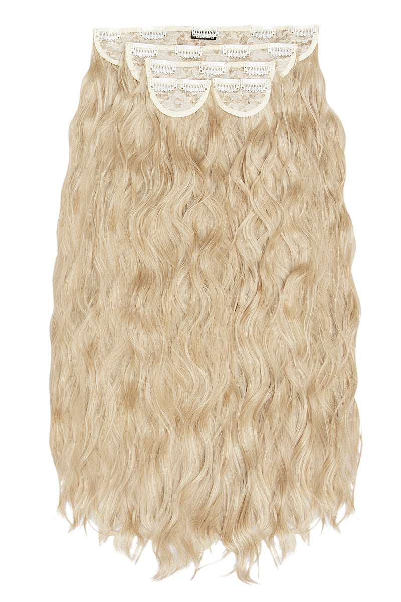 Superdicke 26" 5-teilige gewellte Clip-In-Haarverlängerungen in Taillenlänge - BLONDE | KALIFORNISCHE BLONDE #2