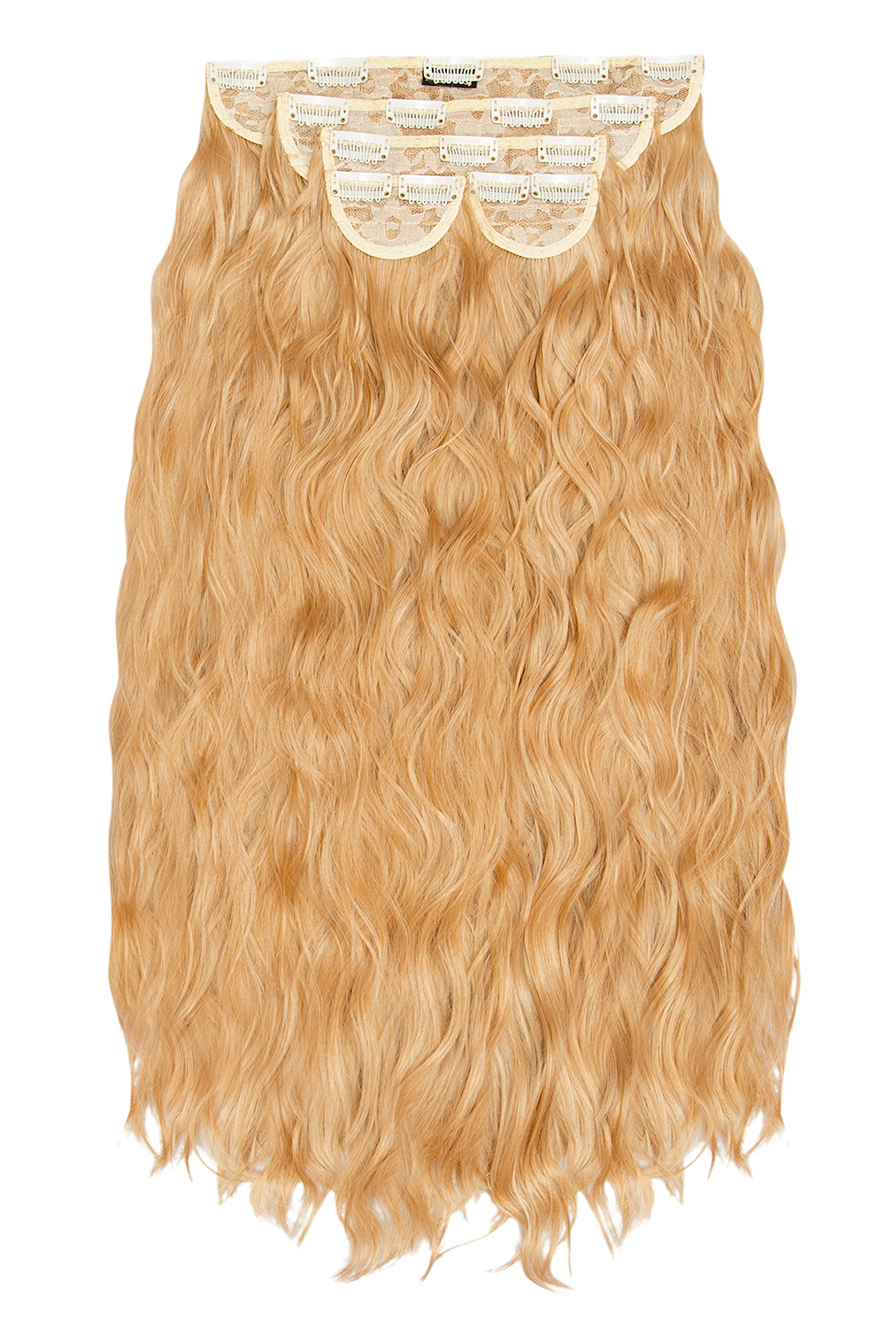 Clip de vague de longueur de taille de 26" 5 pièces super épais dans les extensions de cheveux - BLONDS | BLOND CARAMEL #1