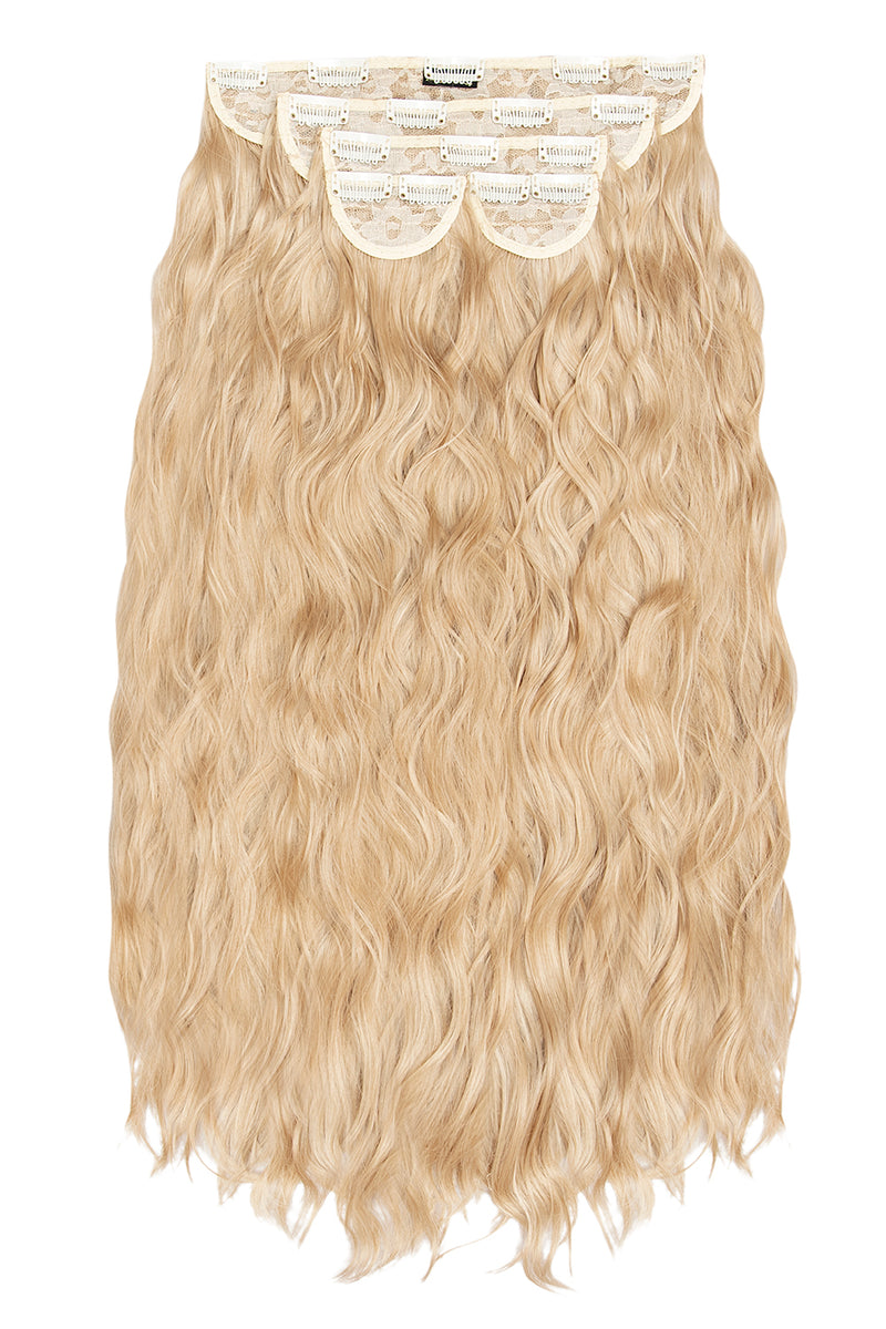 Superdicke 26" 5-teilige gewellte Clip-In-Haarverlängerungen in Taillenlänge - BLONDE | CHAMPAGNERBLOND #2
