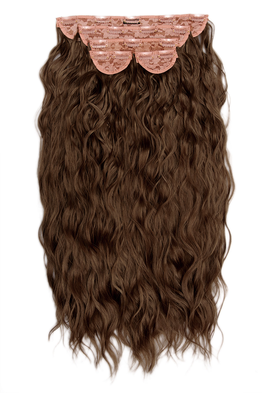 Clip de vague de longueur de taille de 26" 5 pièces super épais dans les extensions de cheveux - MARRONS | CHÂTAIGNE #2