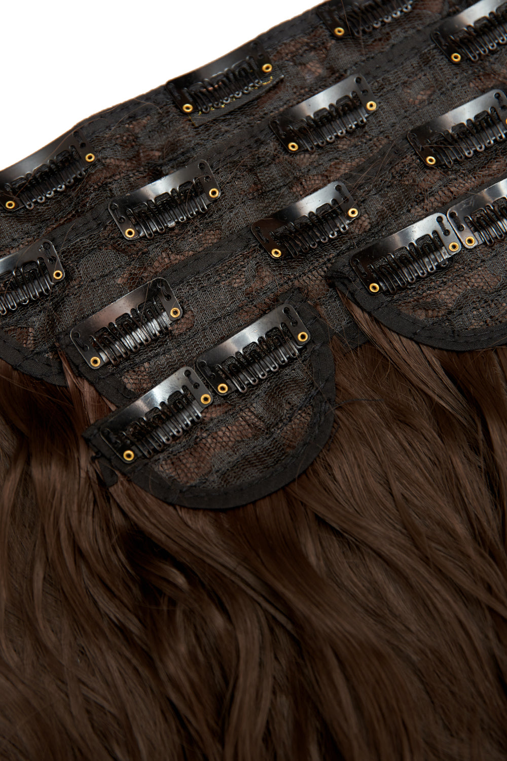 Clip de vague de longueur de taille de 26" 5 pièces super épais dans les extensions de cheveux - MARRONS | CHOCOLAT BRUN #3
