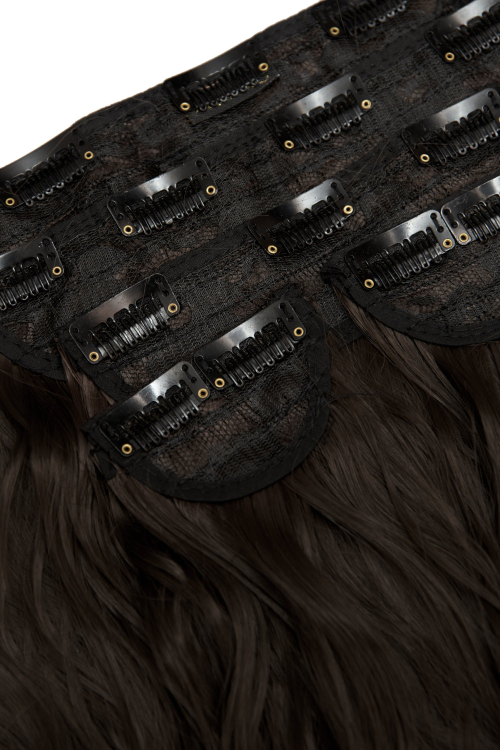 Clip de vague de longueur de taille de 26" 5 pièces super épais dans les extensions de cheveux - MARRONS | MARRON FONCÉ #3