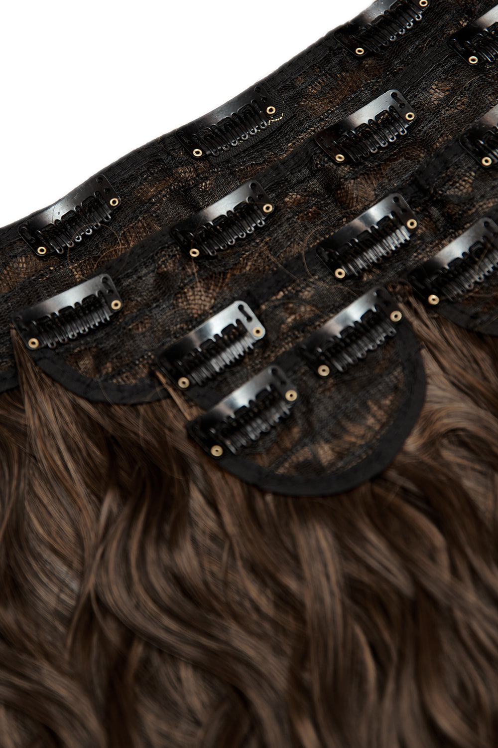 Clip de vague de longueur de taille de 26" 5 pièces super épais dans les extensions de cheveux - MARRONS | BRUN FONCÉ &amp; CARAMEL #2