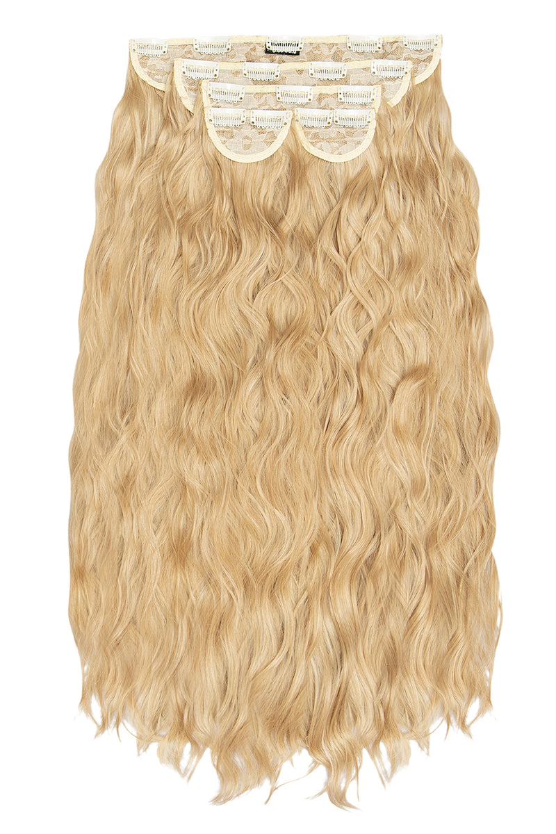 Superdicke 26" 5-teilige gewellte Clip-In-Haarverlängerungen in Taillenlänge - BLONDE | GOLDBLOND #2