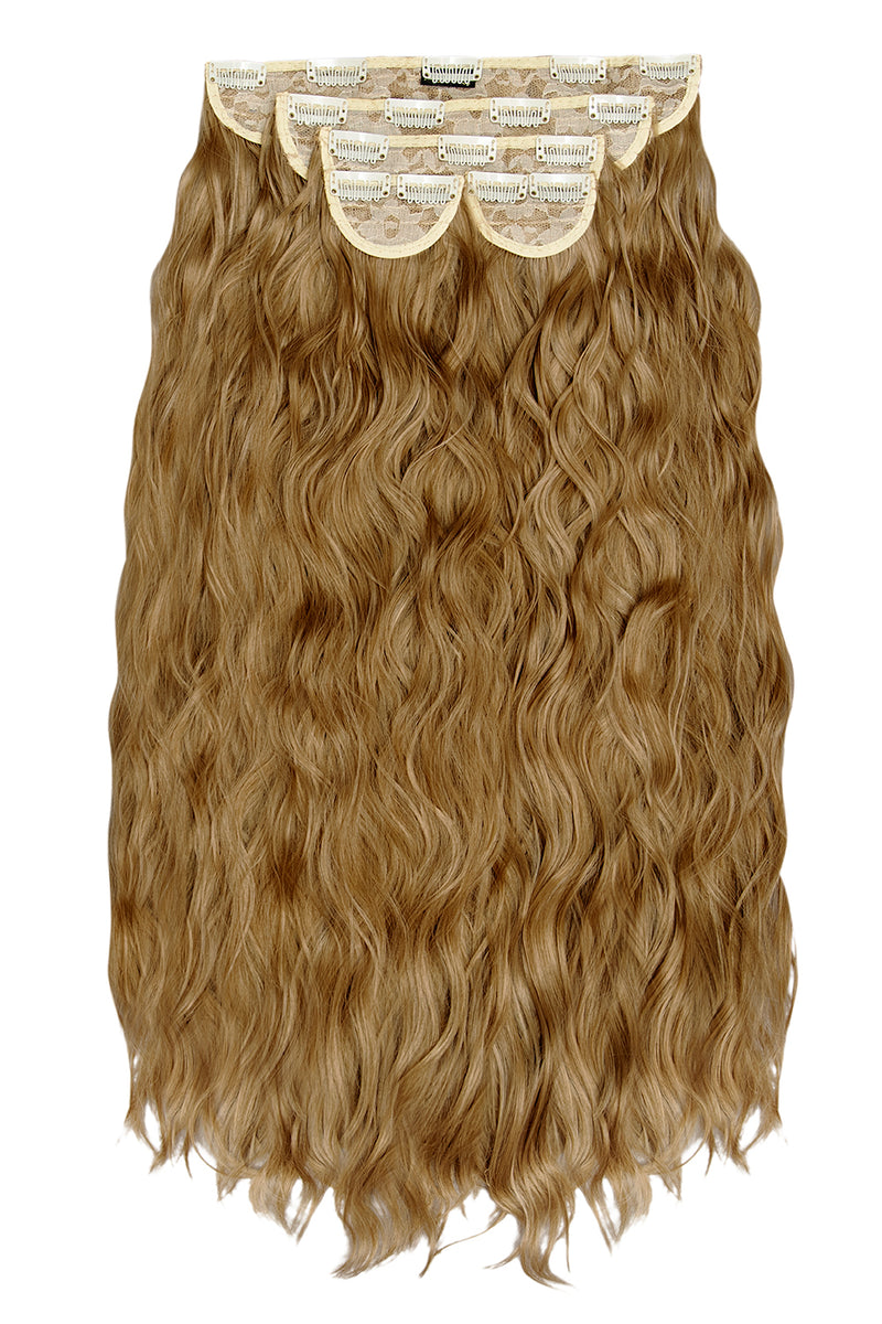 Superdicke 26" 5-teilige gewellte Clip-In-Haarverlängerungen in Taillenlänge - BLONDE | ERNTE BLOND #1