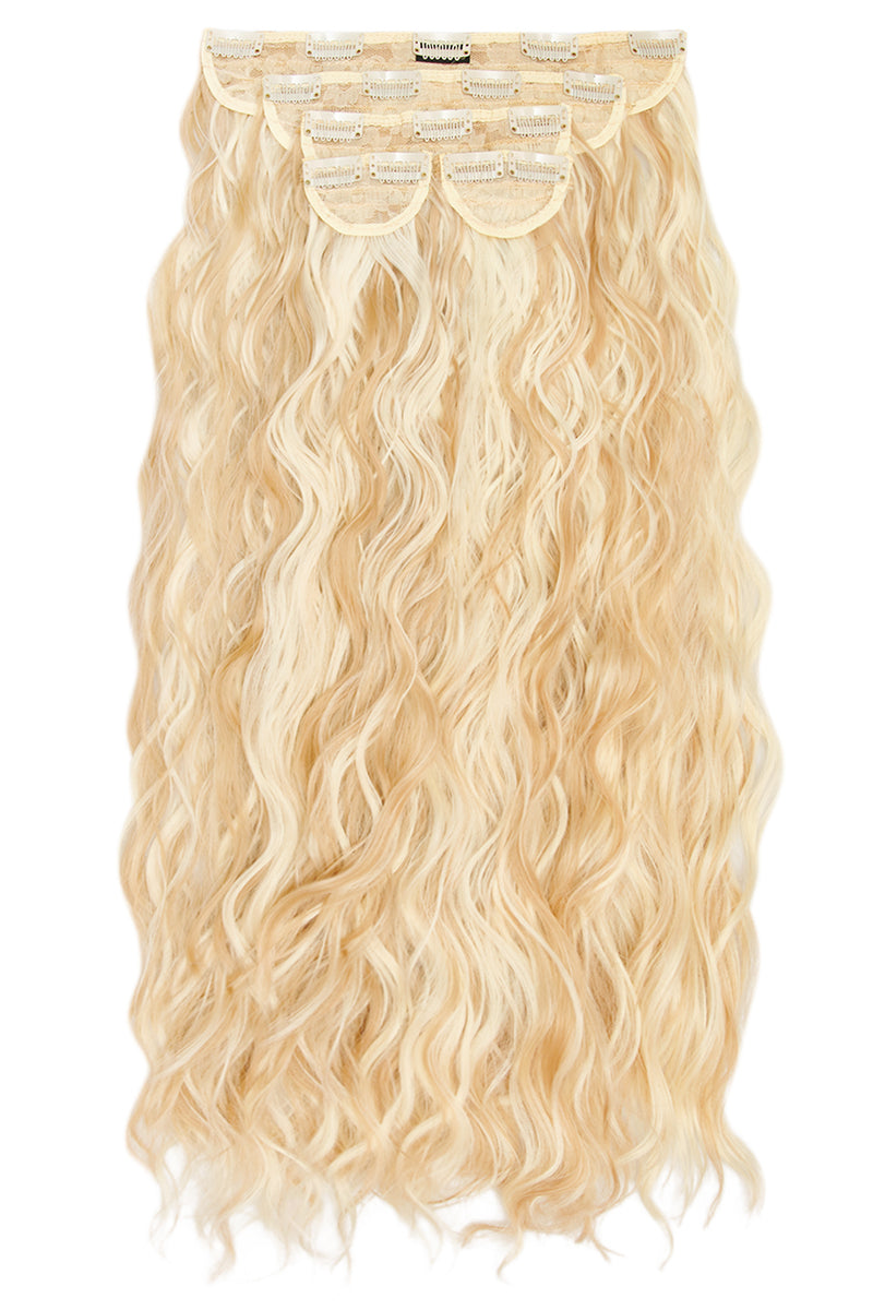 Superdicke 26" 5-teilige gewellte Clip-In-Haarverlängerungen in Taillenlänge - BLONDE | HERVORRAGENDER CHAMPAGNER #2