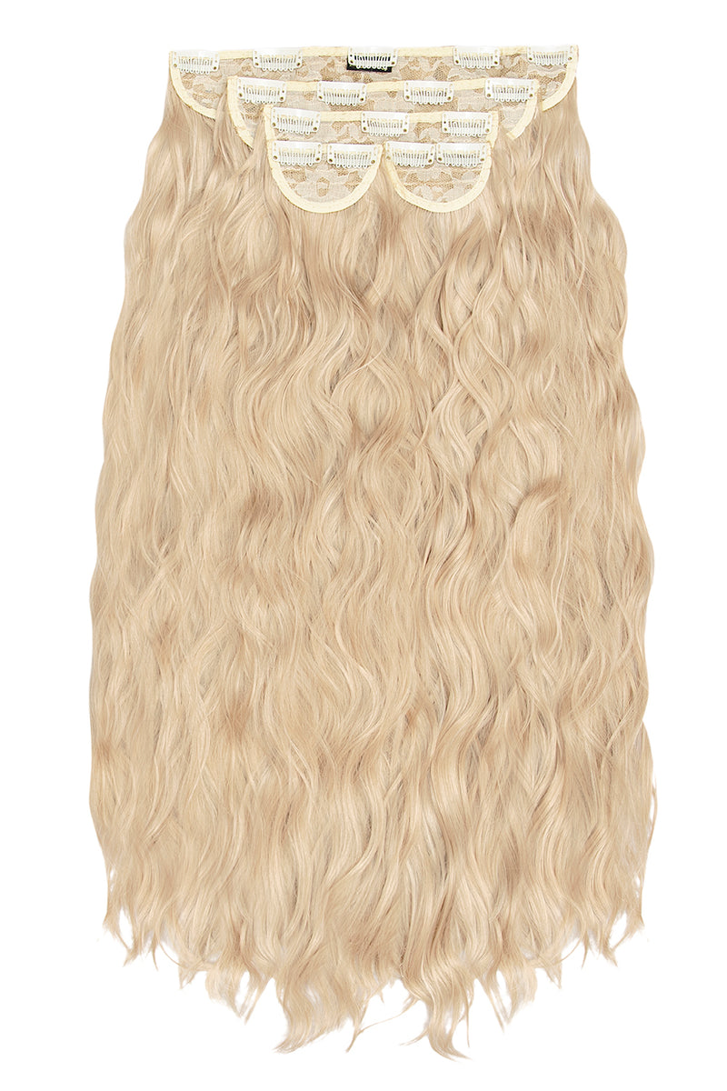 Superdicke 26" 5-teilige gewellte Clip-In-Haarverlängerungen in Taillenlänge - BLONDE | HELLGOLDBLOND #2
