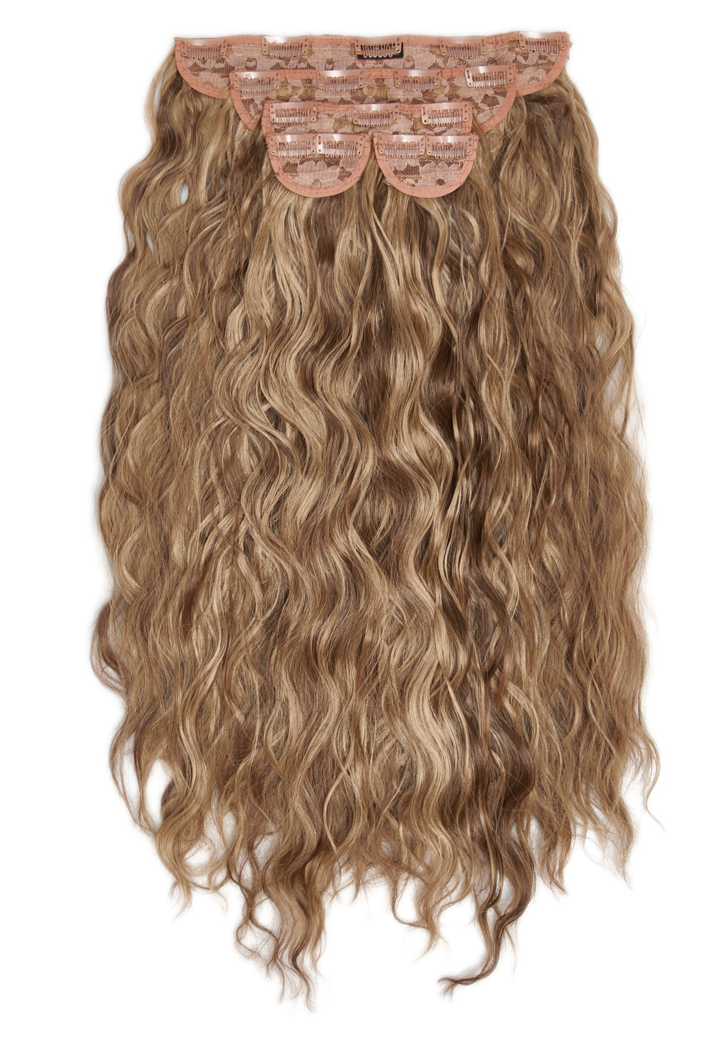 Clip de vague de longueur de taille de 26" 5 pièces super épais dans les extensions de cheveux - MARRONS | BRUN DOUX #2