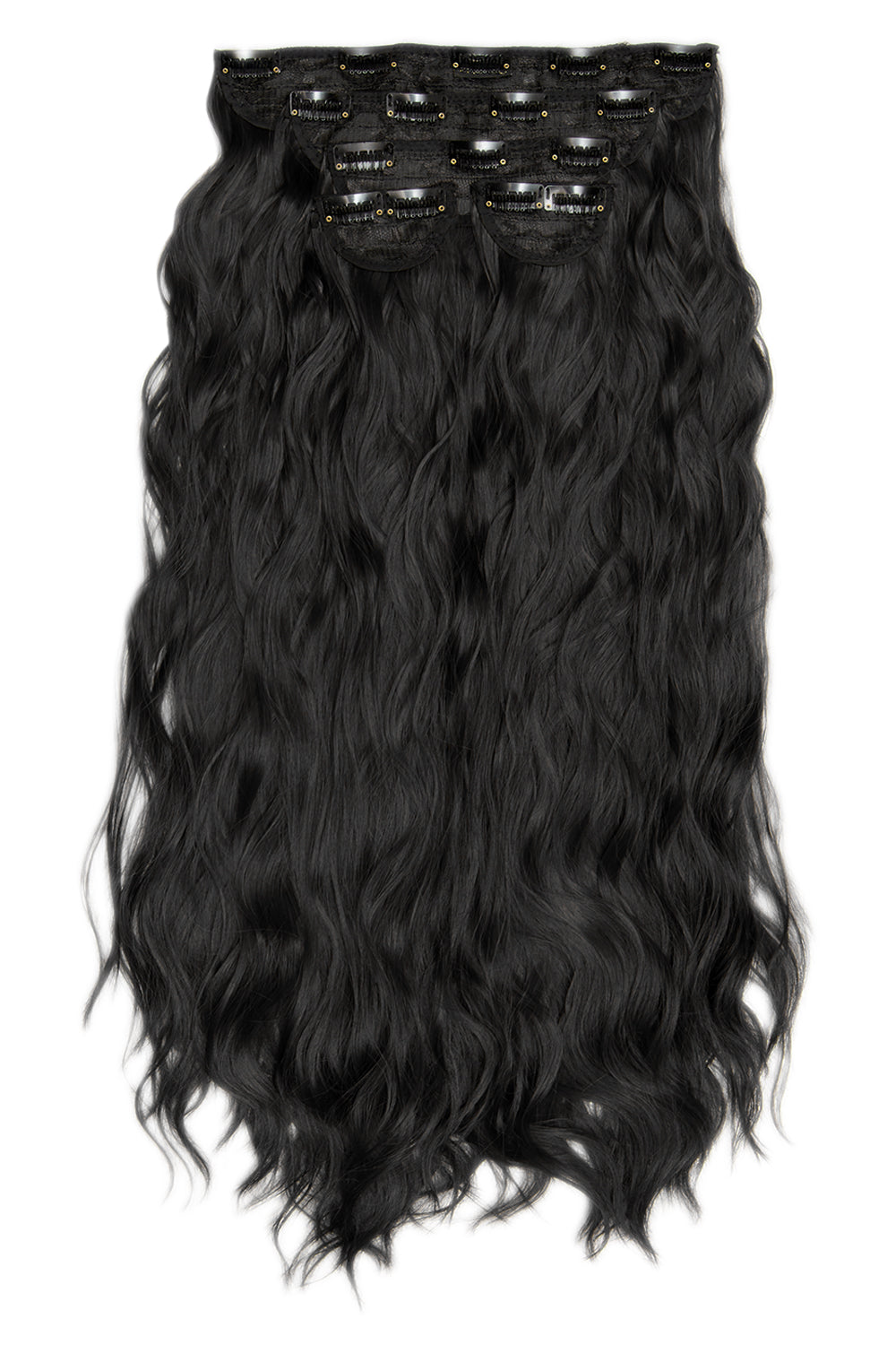 Clip de vague de longueur de taille de 26" 5 pièces super épais dans les extensions de cheveux - NOIRS | NOIR NATUREL #2