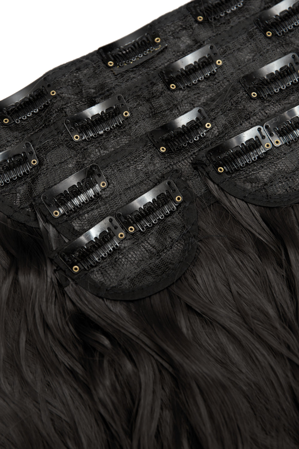 Clip de vague de longueur de taille de 26" 5 pièces super épais dans les extensions de cheveux - NOIRS | NOIR NATUREL #3