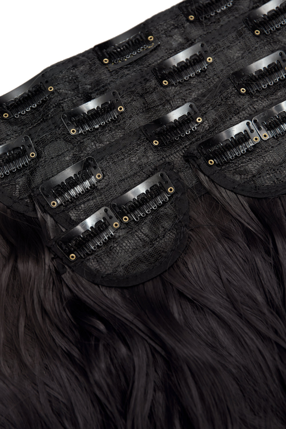 Super Thick 26" 5 Piece Waist Length Wave Clip In Hair Extensions - BLACKS | RAVEN #3