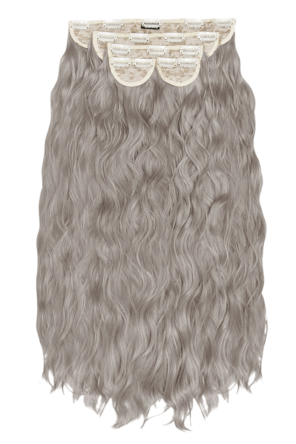 Clip de vague de longueur de taille de 26" 5 pièces super épais dans les extensions de cheveux - BLONDS | GRIS ARGENTÉ #1