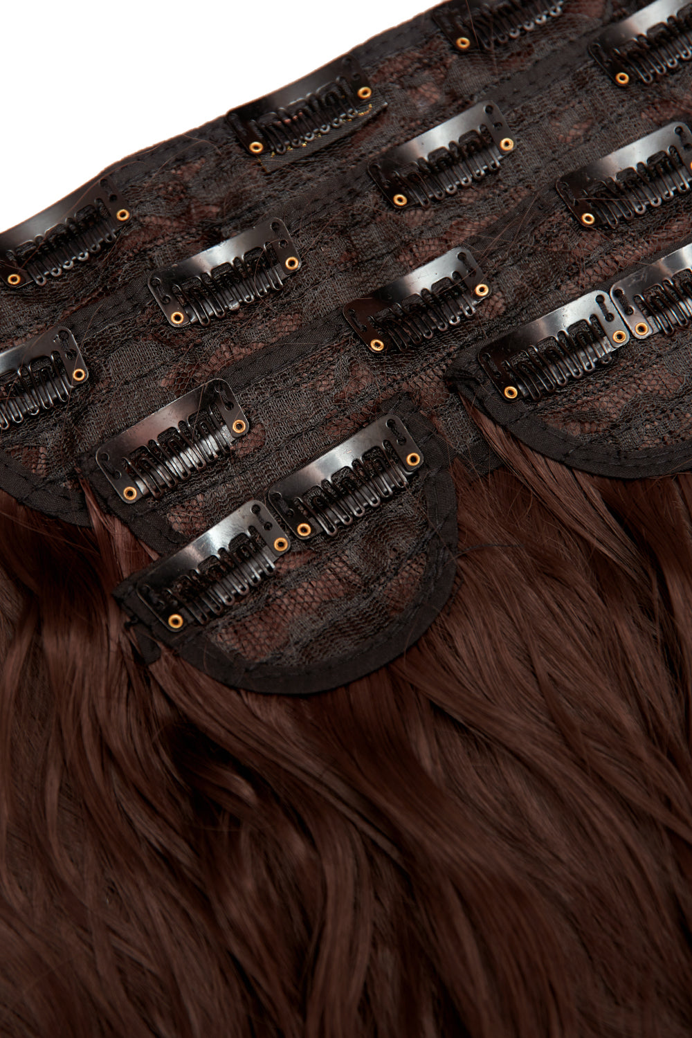 Clip de vague de longueur de taille de 26" 5 pièces super épais dans les extensions de cheveux - MARRONS | BRUNE CHAUDE #2