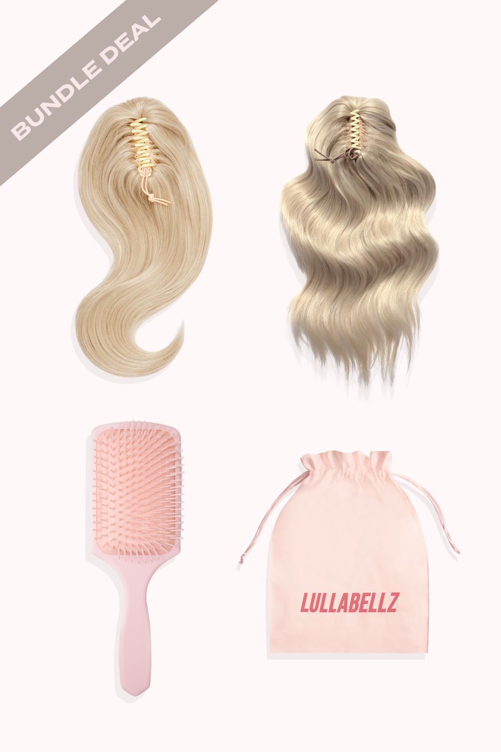 16" Claw Clip Ponytail Duo + Hair Care Set