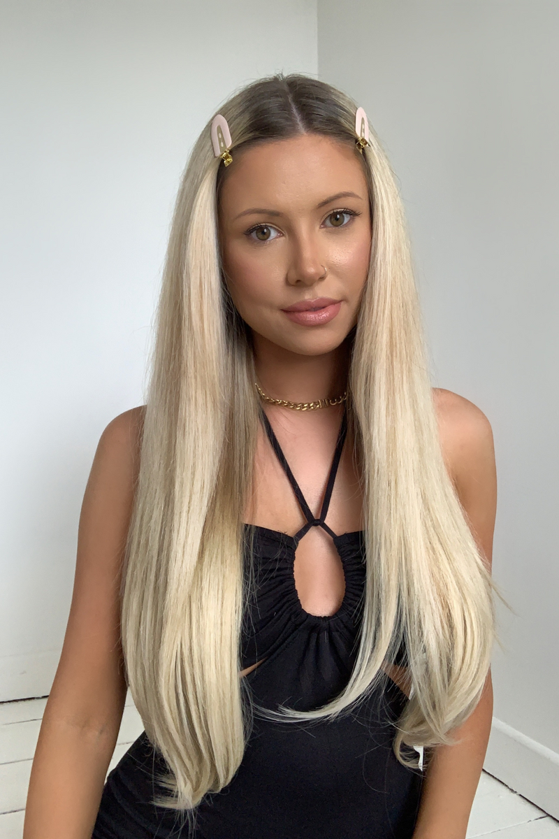 Super Thick 22" 5 Piece Straight Clip In Hair Extensions - BLONDES | LIGHT GOLDEN BLONDE #1