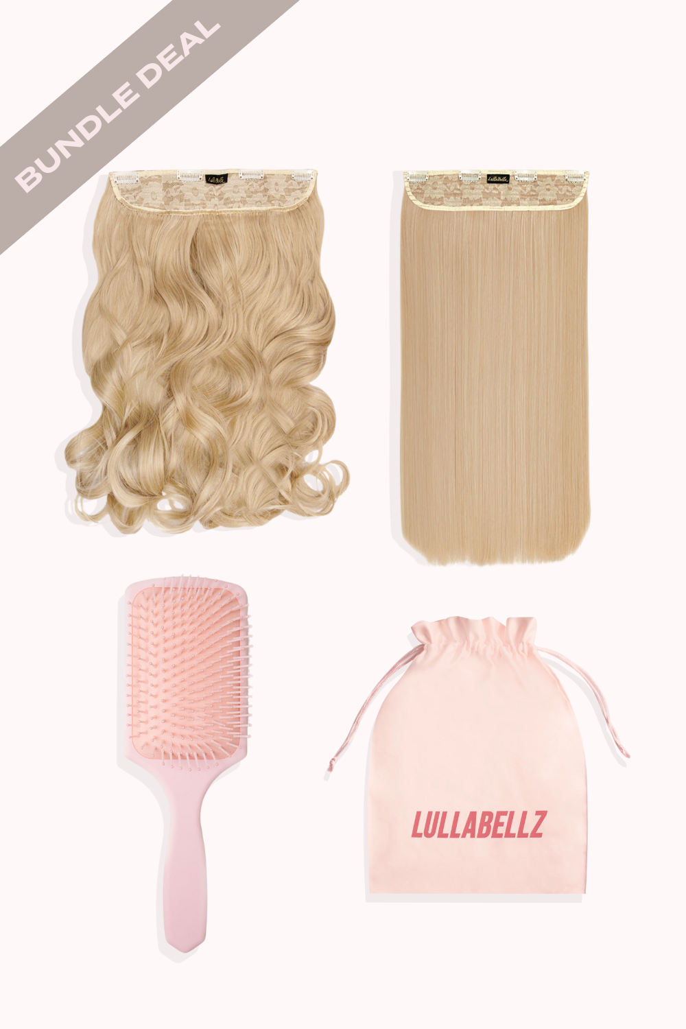 1 Piece 20" Curly & 1 Piece 24" Straight + Hair Care Set
