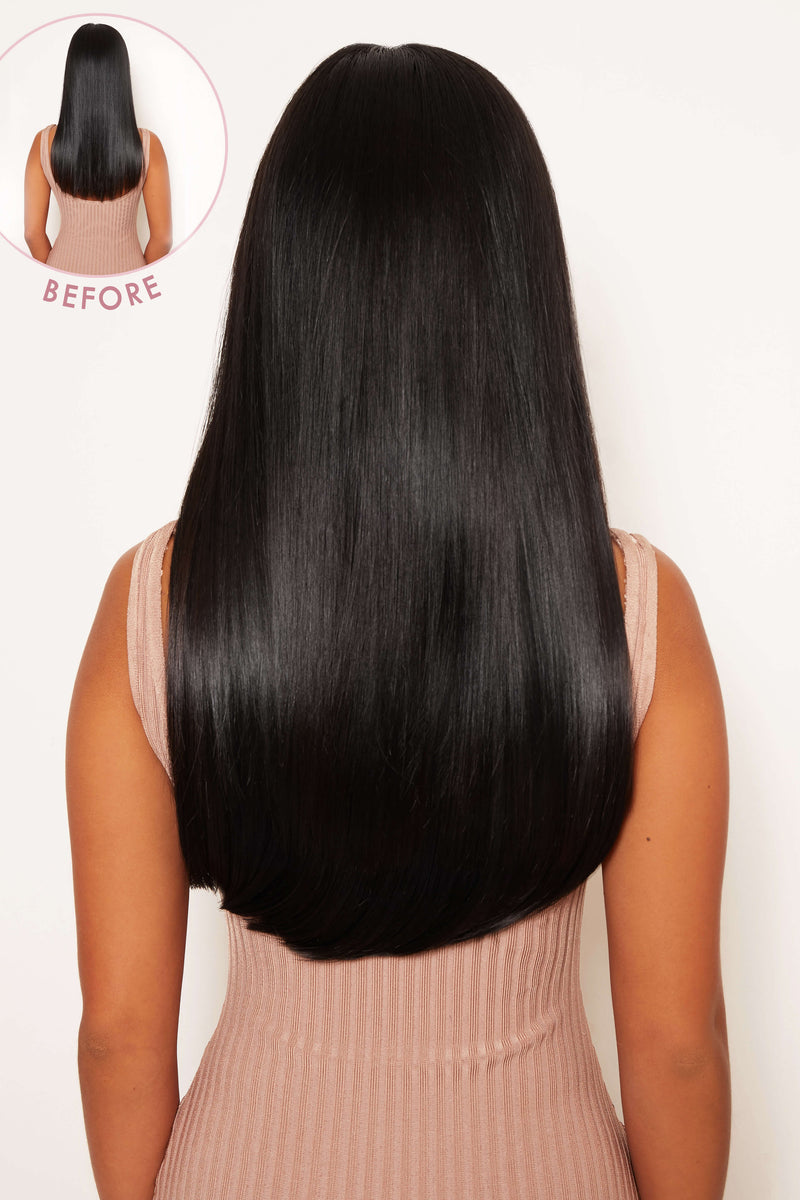 Thick 18" 1 Piece Straight Clip In Hair Extensions - BLACKS | NATURAL BLACK #2