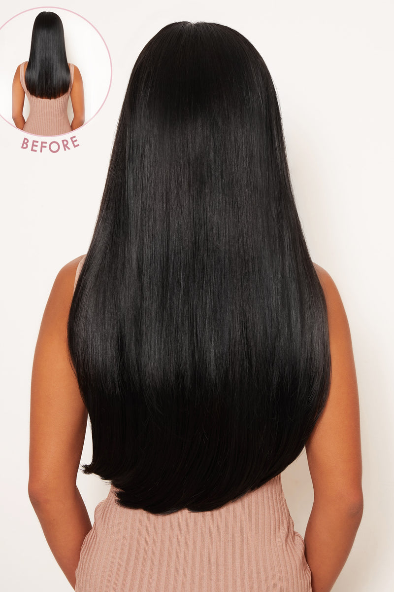 Super Thick 22" 5 Piece Straight Clip In Hair Extensions - BLACKS | NATURAL BLACK #3