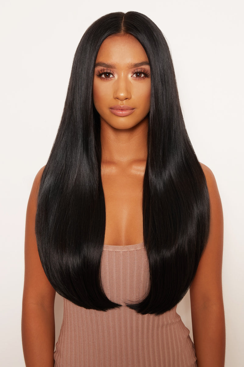 Super Thick 22" 5 Piece Straight Clip In Hair Extensions - BLACKS | NATURAL BLACK #4