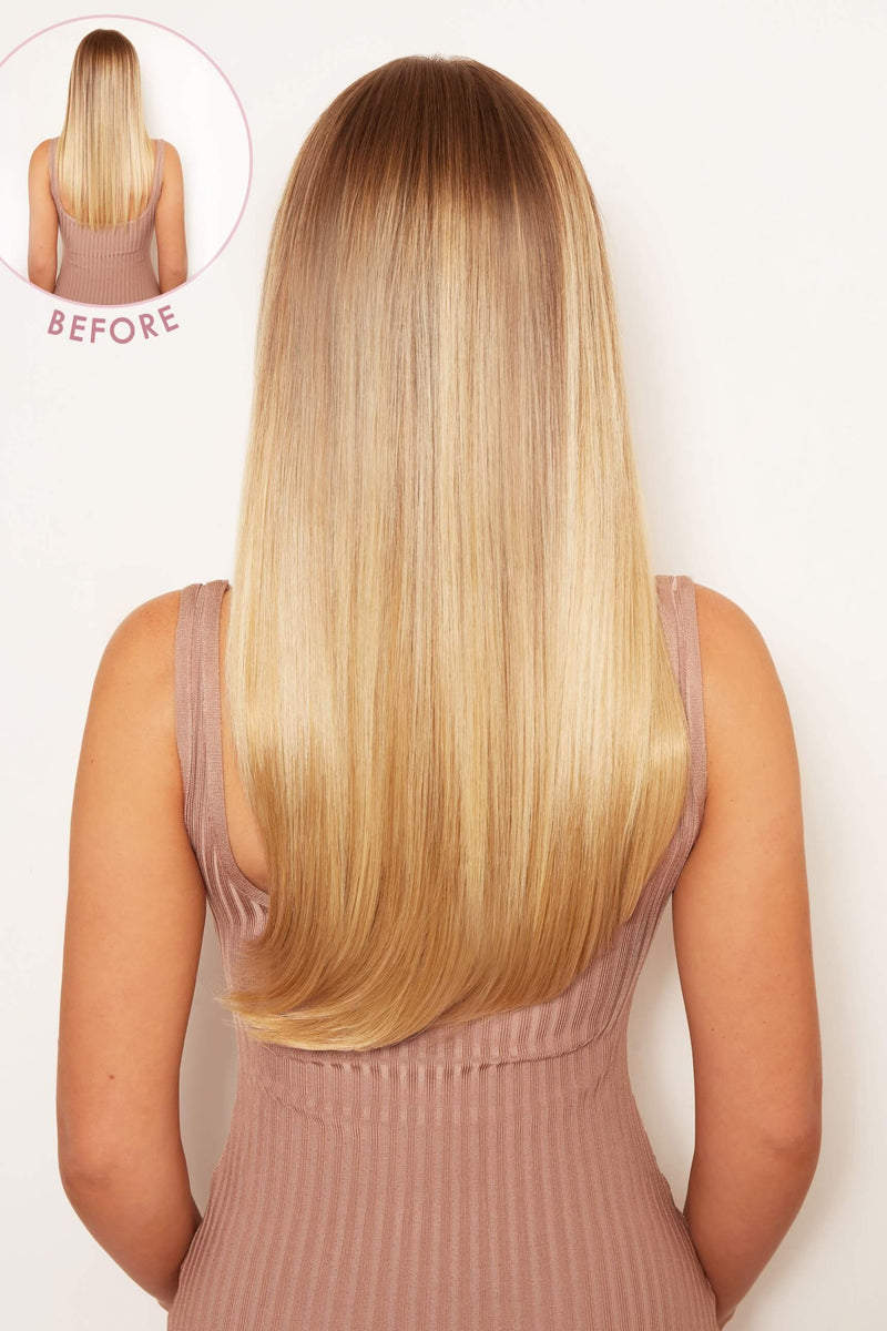 Thick 18" 1 Piece Straight Clip In Hair Extensions - BLONDES | GOLDEN BLONDE #3