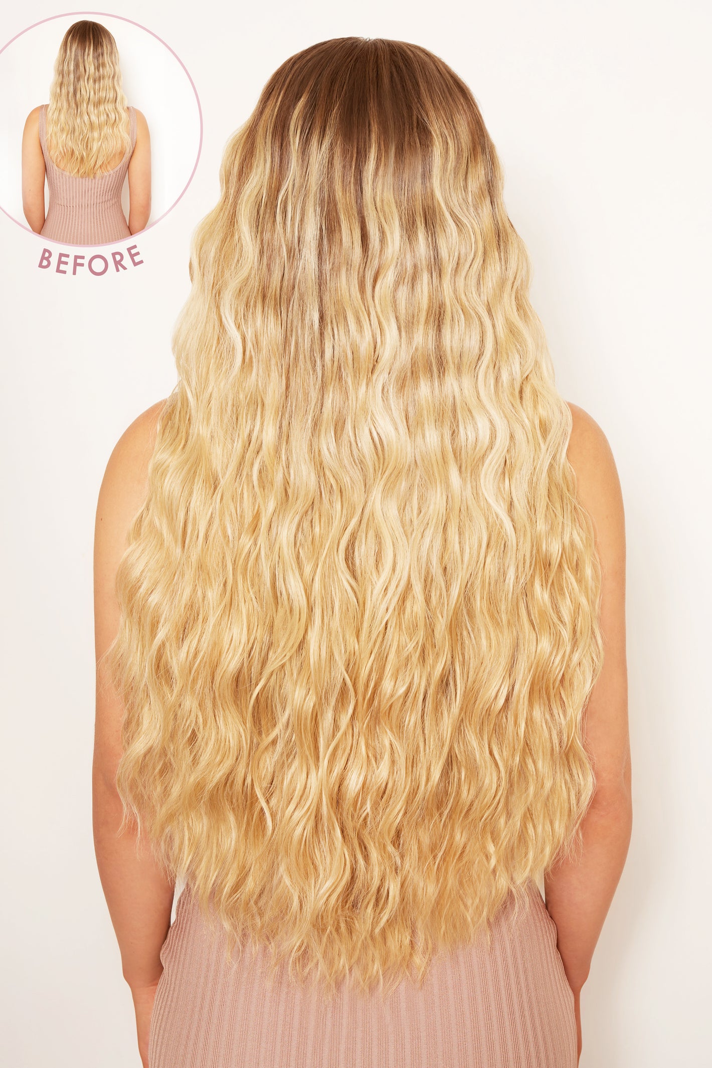 Super Thick 26" 5 Piece Waist Length Wave Clip In Hair Extensions - BLONDES | GOLDEN BLONDE #6