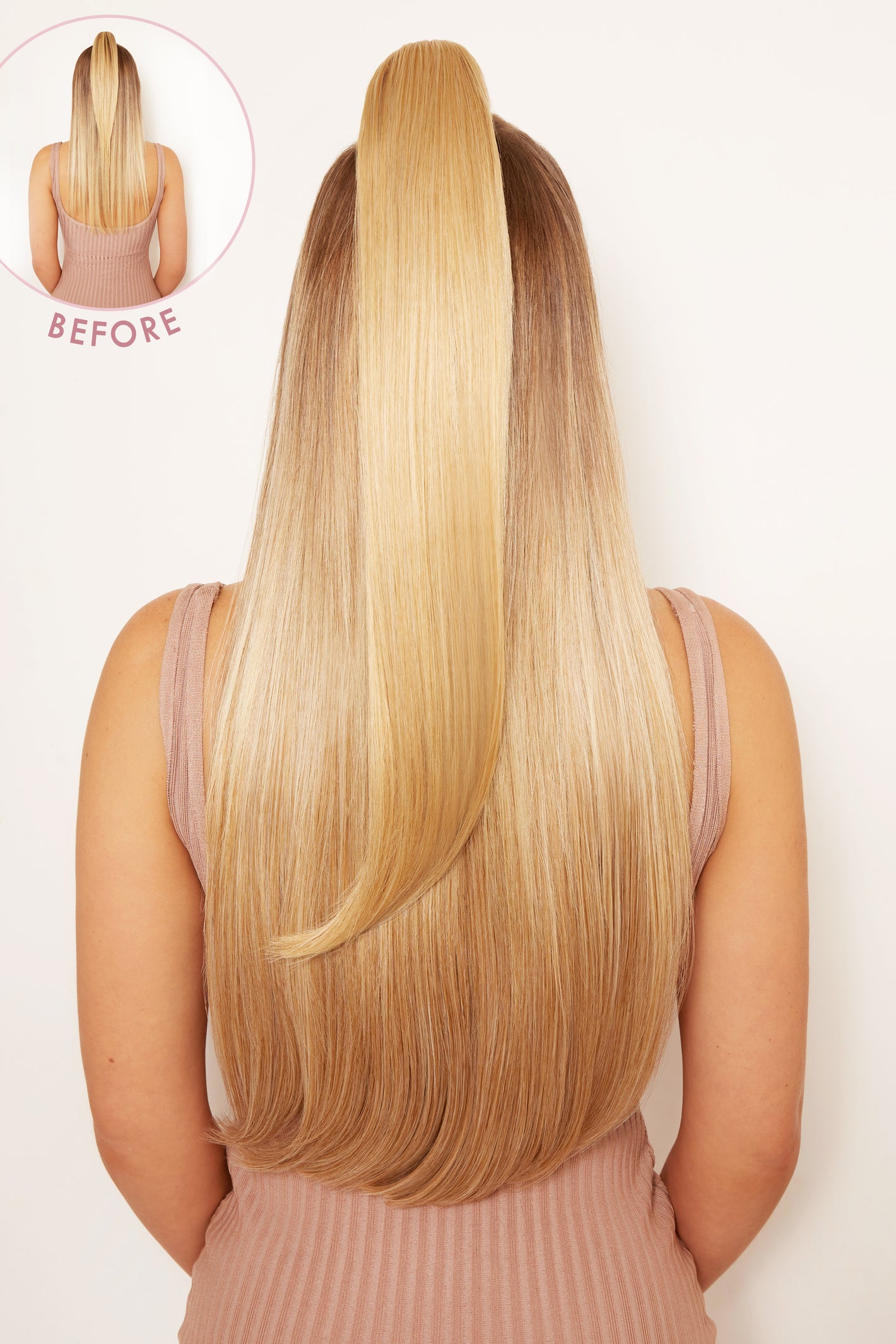 Ultimate Half Up Half Down 22'' Straight Extension and Pony Set [Clearance Lines] - BLONDES | GOLDEN BLONDE #8