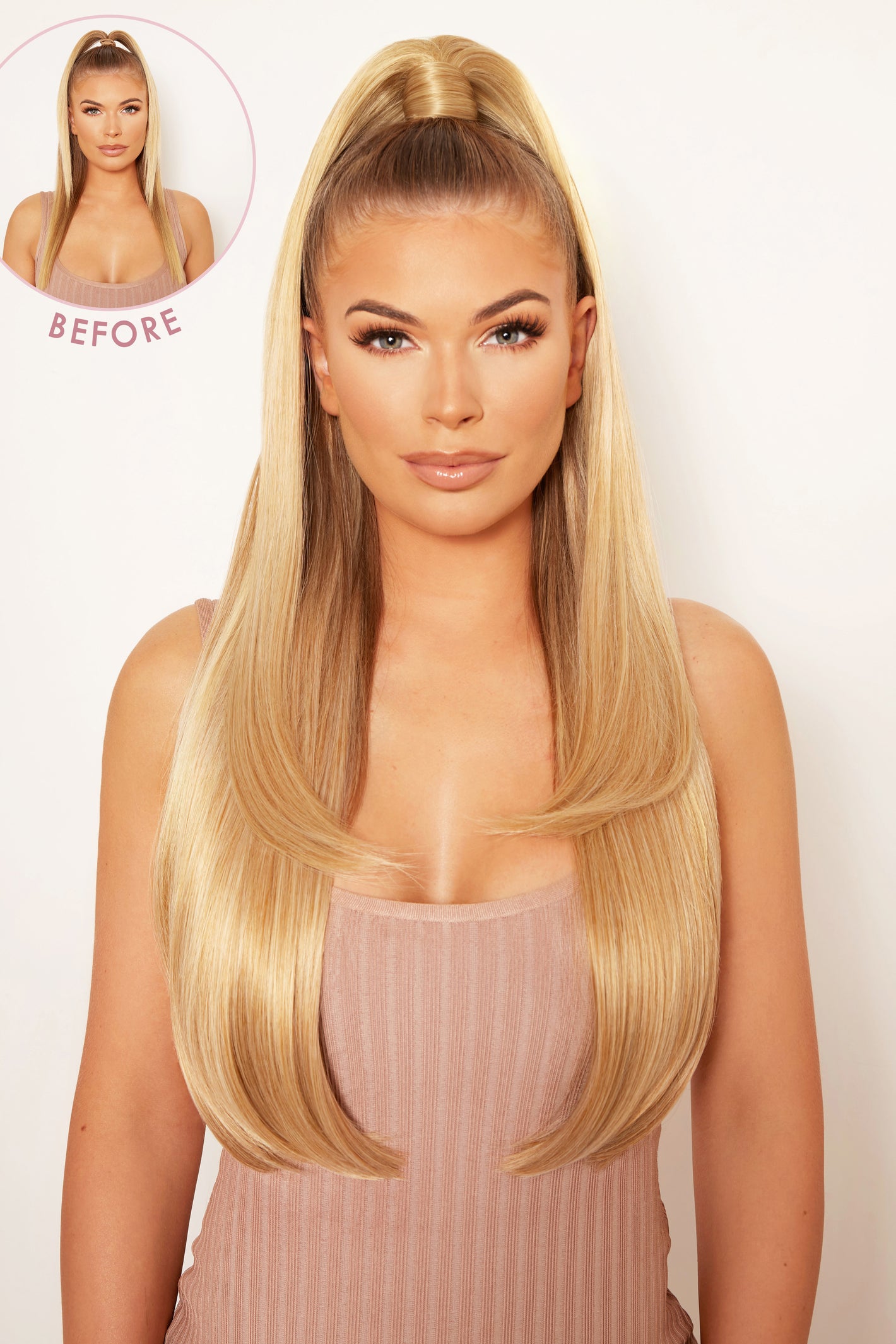 Ultimate Half Up Half Down 22'' Straight Extension and Pony Set [Clearance Lines] - BLONDES | GOLDEN BLONDE #1