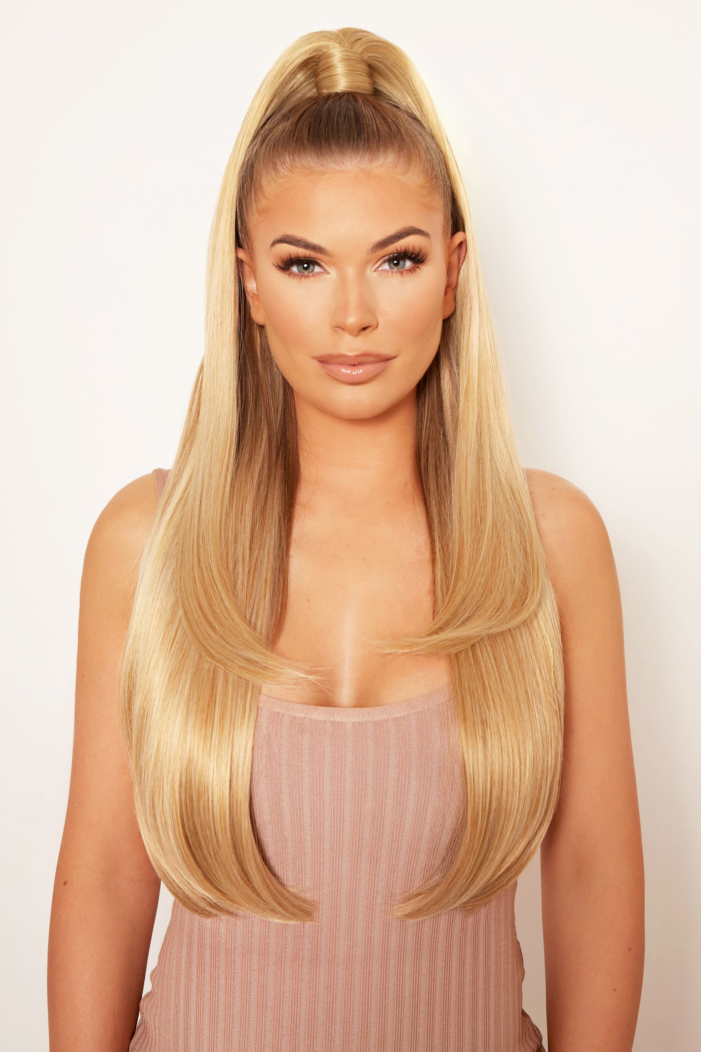 Ultimate Half Up Half Down 22'' Straight Extension and Pony Set [Clearance Lines] - BLONDES | GOLDEN BLONDE #9