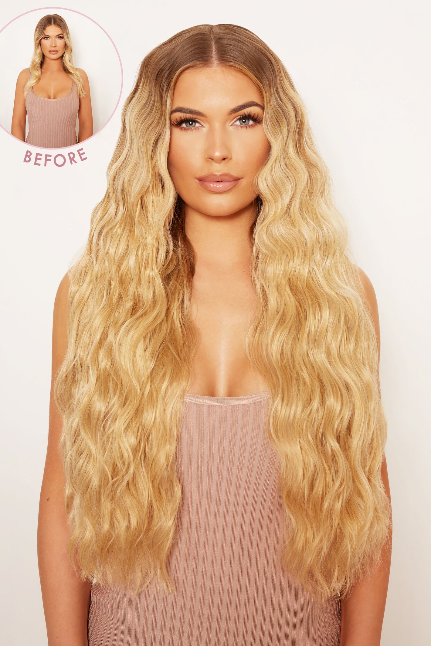 Super Thick 26" 5 Piece Waist Length Wave Clip In Hair Extensions - BLONDES | GOLDEN BLONDE #5