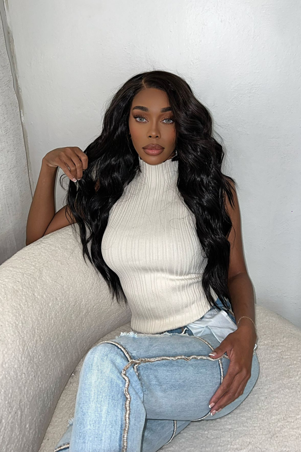 Super Thick 22'' 5 Piece Brushed Out Wave Clip In Hair Extensions - BLACKS | NATURAL BLACK #1
