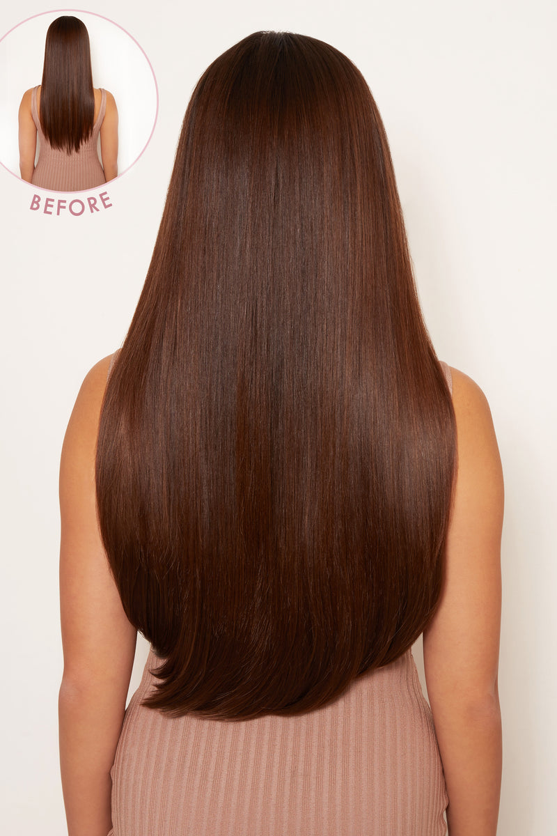 Super Thick 22" 5 Piece Straight Clip In Hair Extensions - BROWNS | CHESTNUT #5