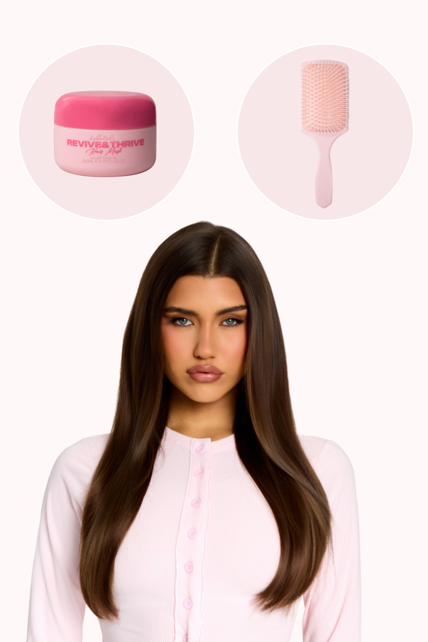 Extensions à clips lisses et épaisses de 45 cm (18 pouces) + kit de soins capillaires