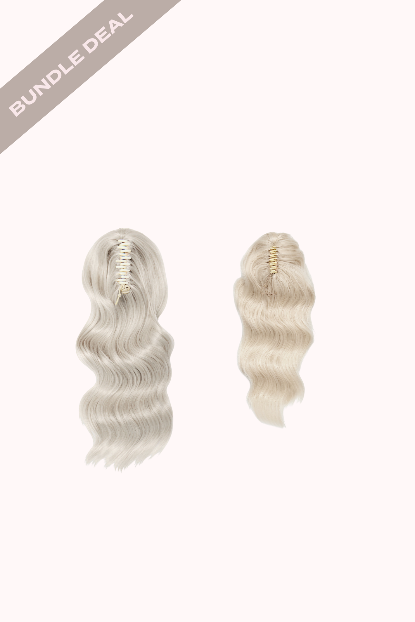 Brushed Out Wave 20" Claw Clip & Brushed Out Wave 16" Claw Clip Bundle - BLONDES | BLEACH BLONDE #2