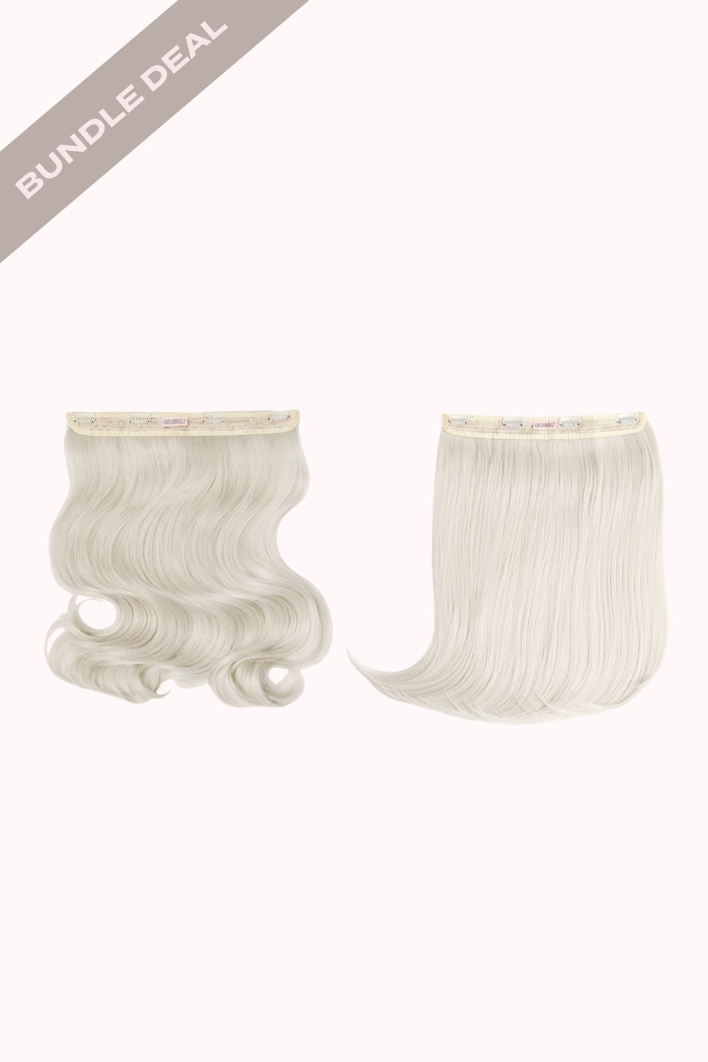 18" 1 Piece Hidden Halo Blow Dry + 18" 1 Piece Hidden Halo Straight Bundle - BLONDES | BLEACH BLONDE #1