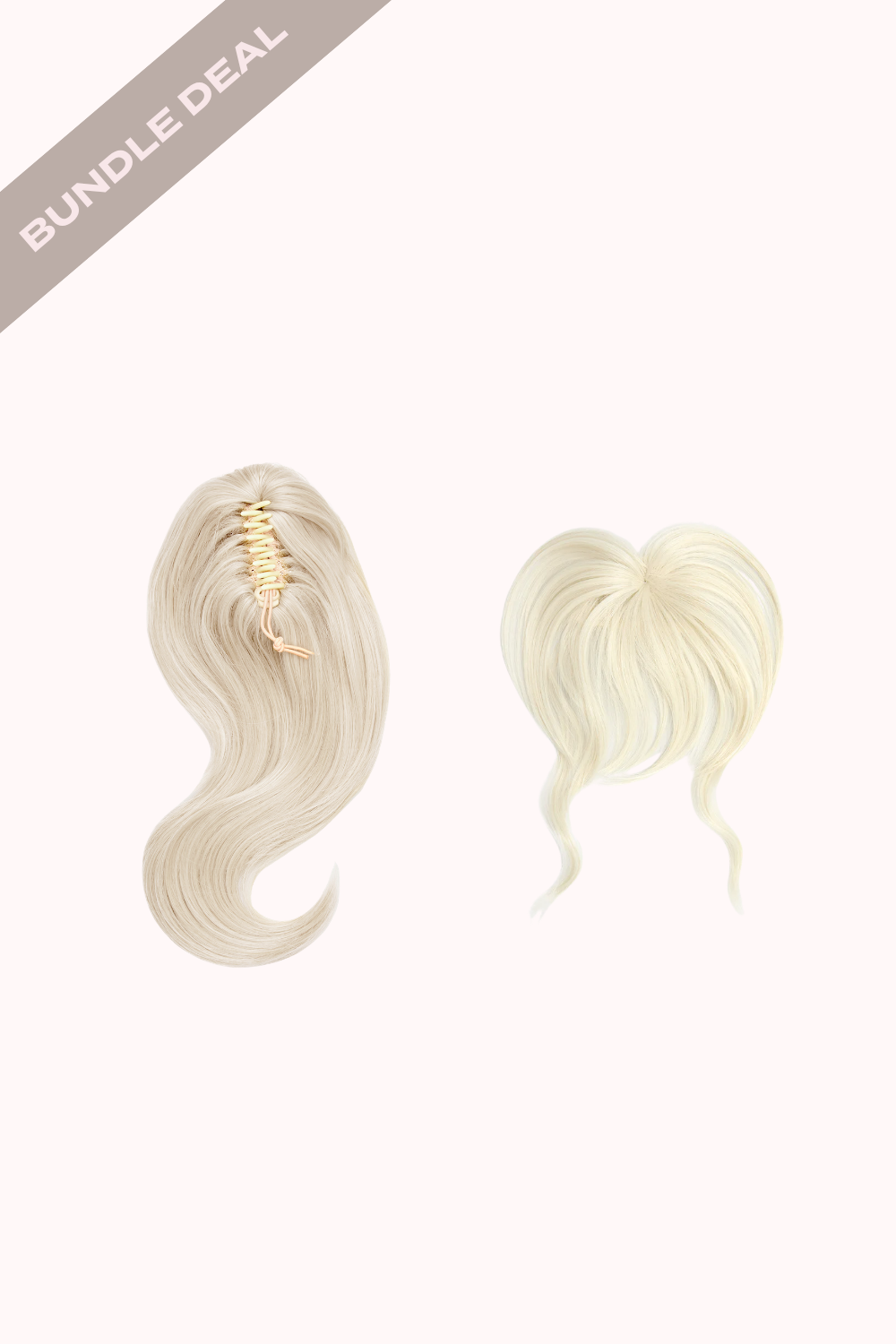 Blow Dry 16" Claw Clip + Feathered Fringe Clip In Bangs Bundle - BLONDES | BLEACH BLONDE #1