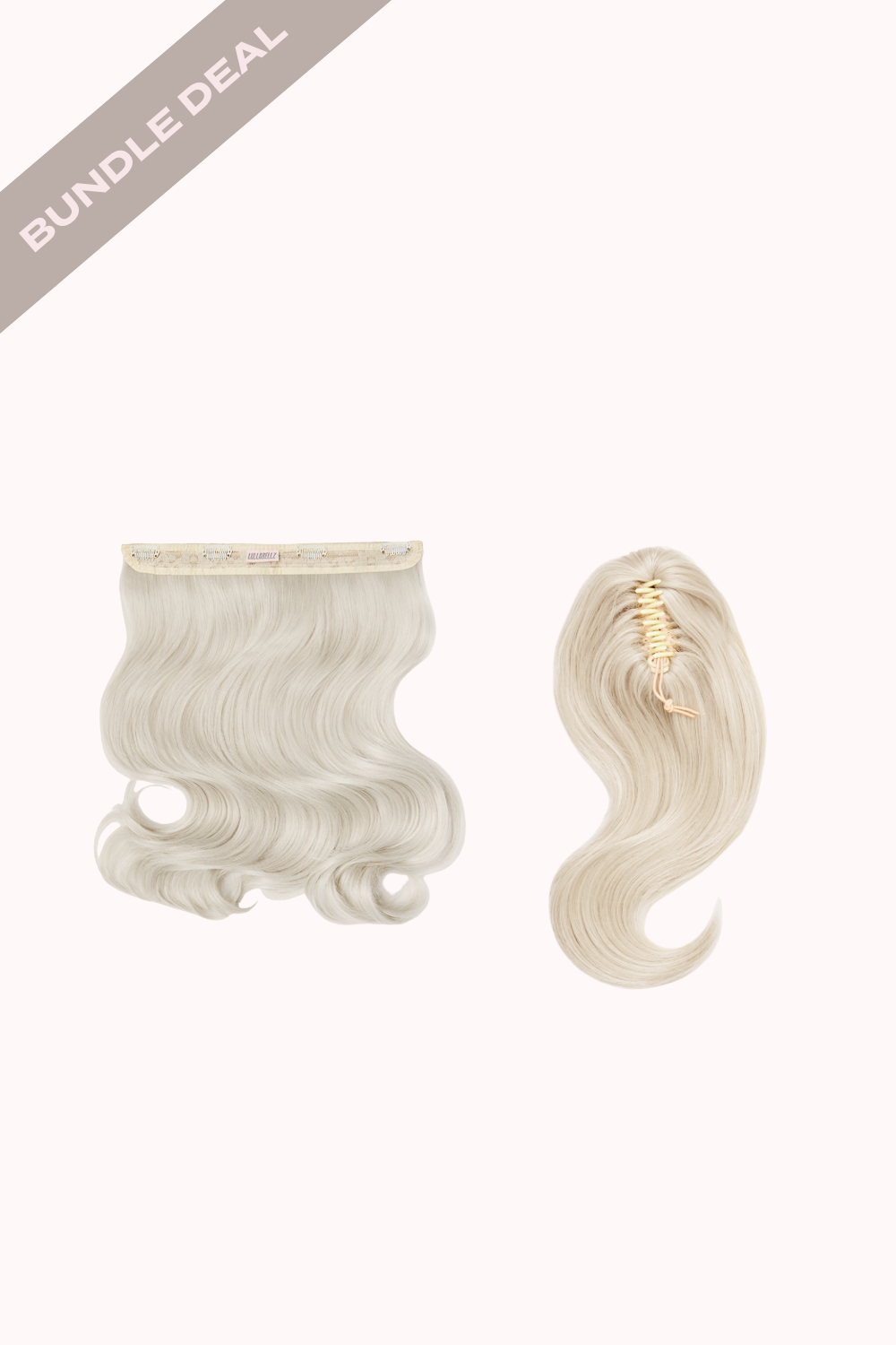 18" 1 Piece Hidden Halo Blow Dry & Blow Dry 16" Claw Clip Pony Bundle - BLONDES | BLEACH BLONDE #1