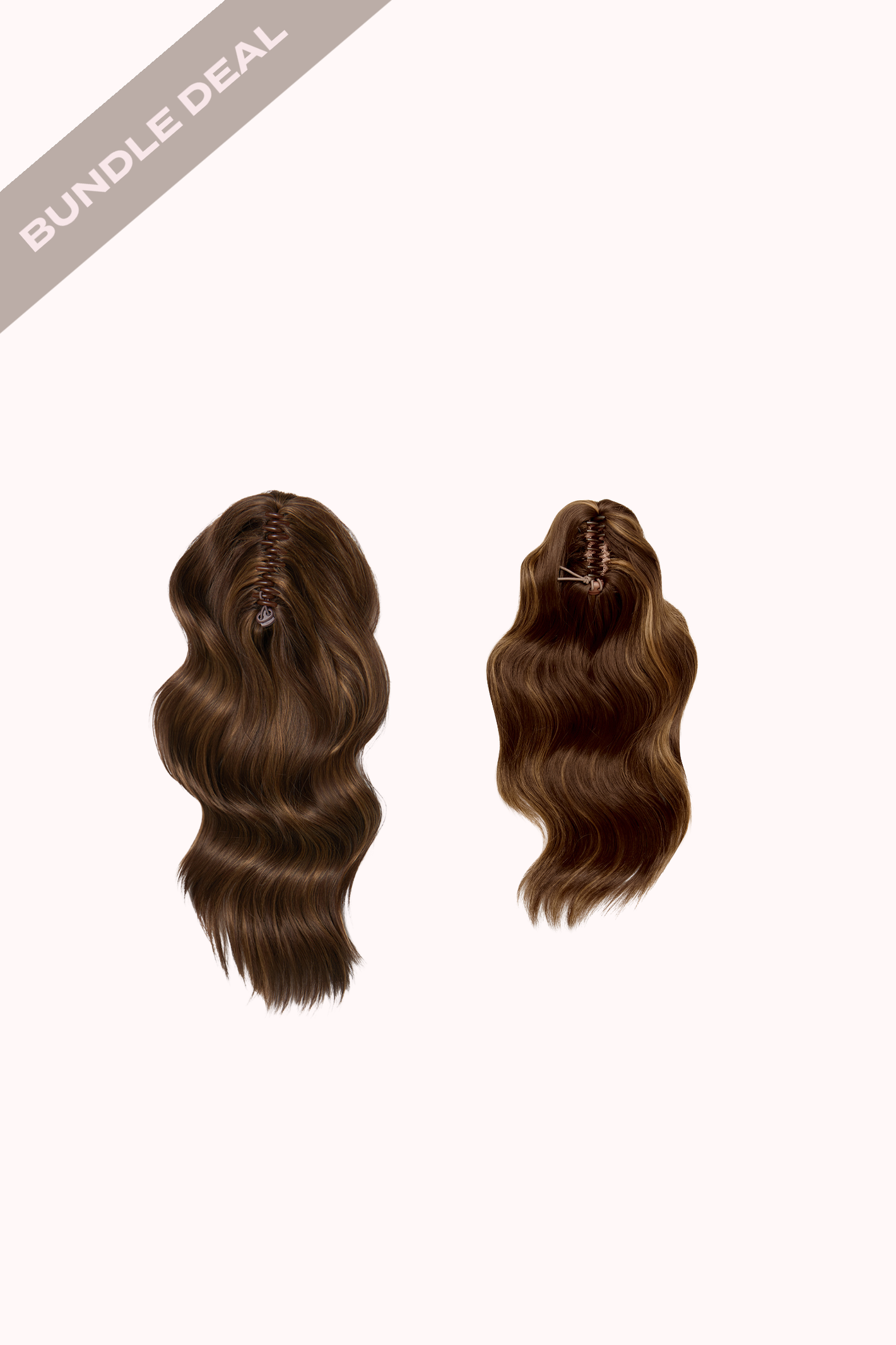Brushed Out Wave 20" Claw Clip & Brushed Out Wave 16" Claw Clip Bundle - BROWNS | BLONDETTE #2