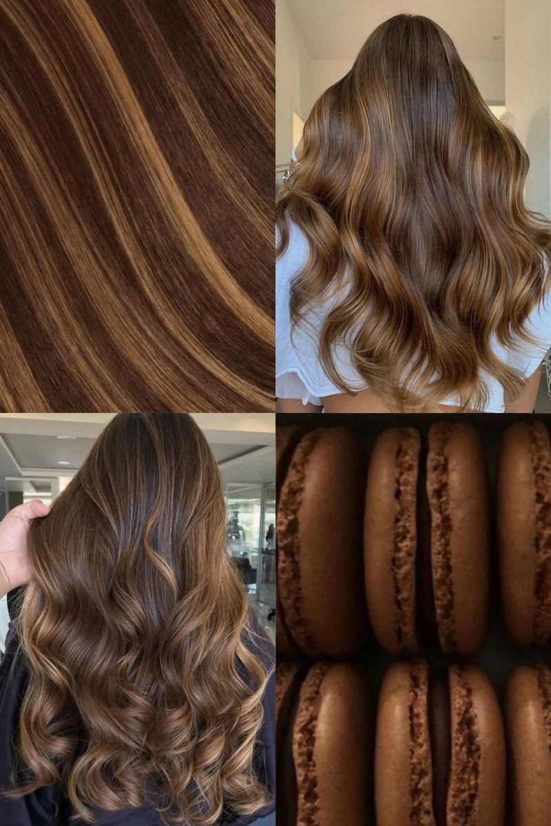 Superdicke 16'' 5-teilige gebürstete Wellen-Clip-In-Haarverlängerungen - BRAUN | BLONDETTE #1